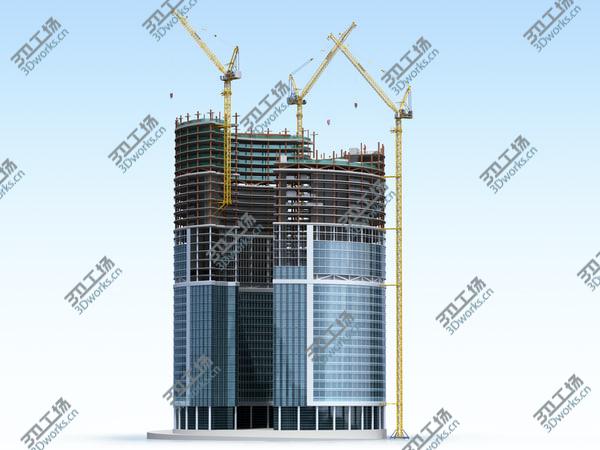 images/goods_img/20210312/3D Tower crane LIEBHERR 710 HC-L Litronic and Construction Skyscraper/2.jpg